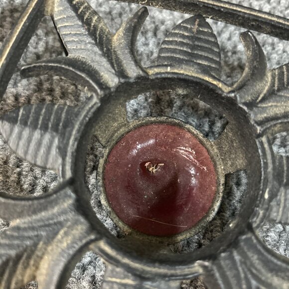 (2) Vtg Cast Iron Candle Holder Pyrex Other Black Legs Stand - Picture 4 of 14